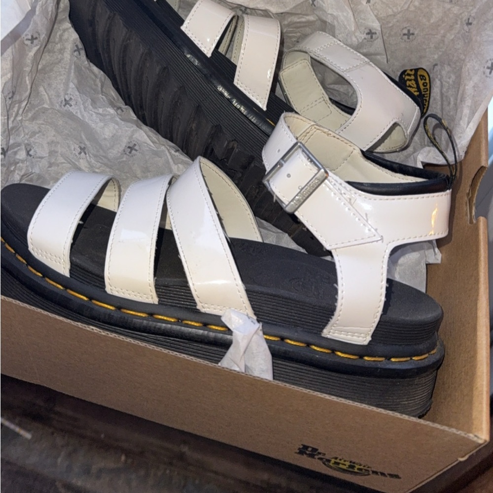 Dr. Martens Blaire White Sandals